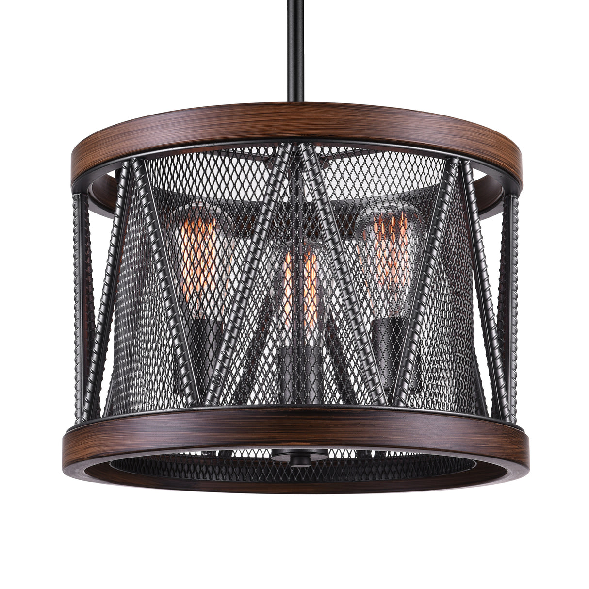 Parsh 3 Light Drum Shade Chandelier With Pewter Finish