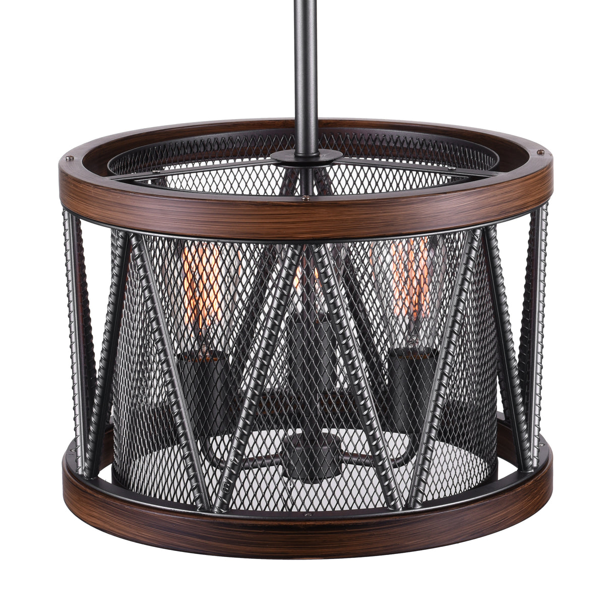 Parsh 3 Light Drum Shade Chandelier With Pewter Finish