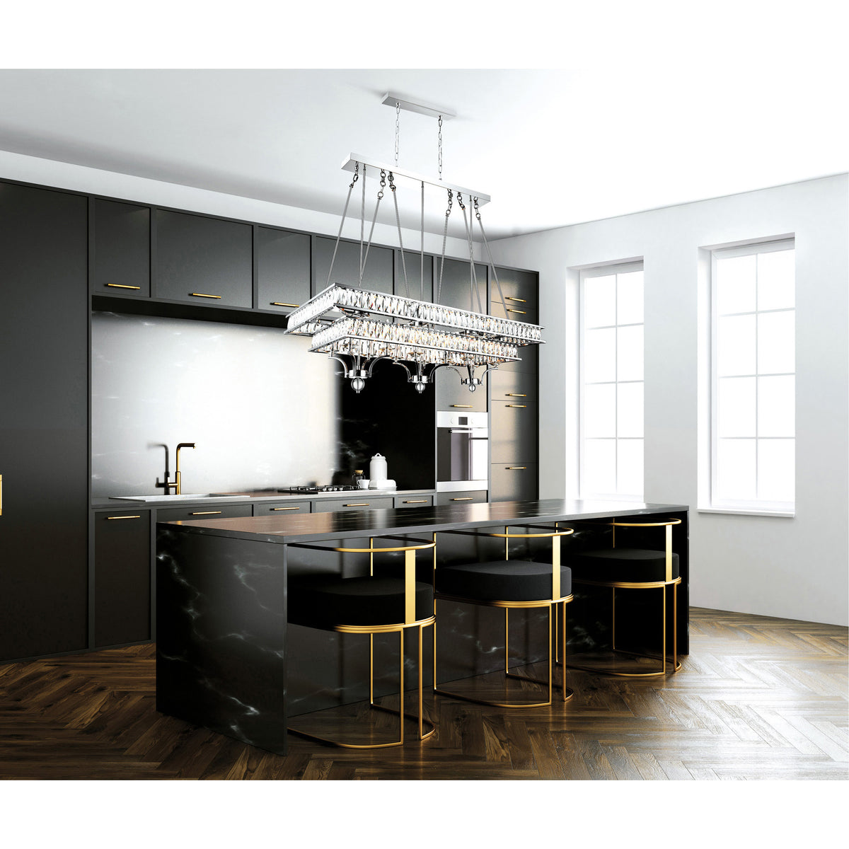 Shalia 20 Light Island Chandelier With Chrome Finish