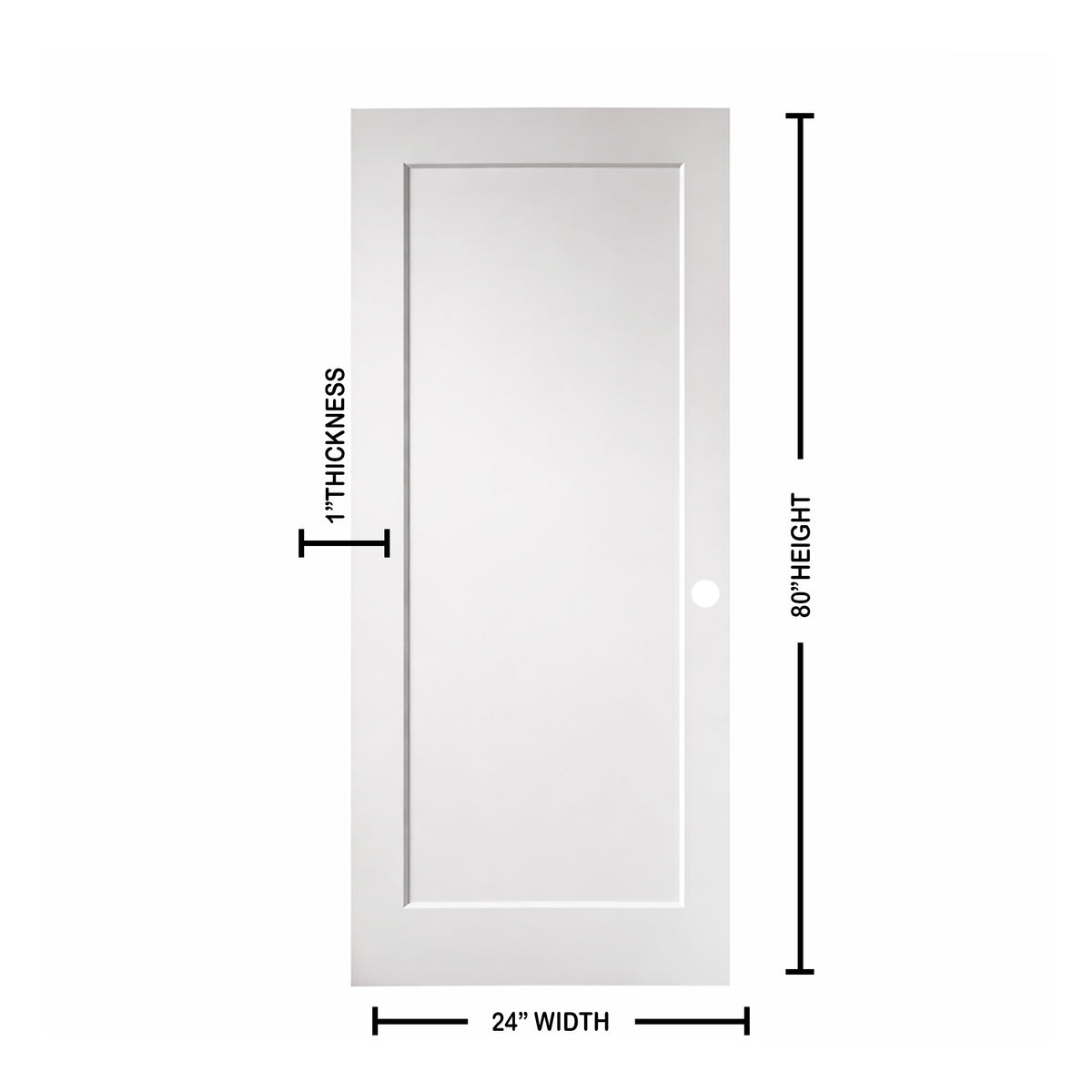 Ivanees 1-Panel Hollow Core Molded Shaker Door Slab - Madison 80 Inch Height