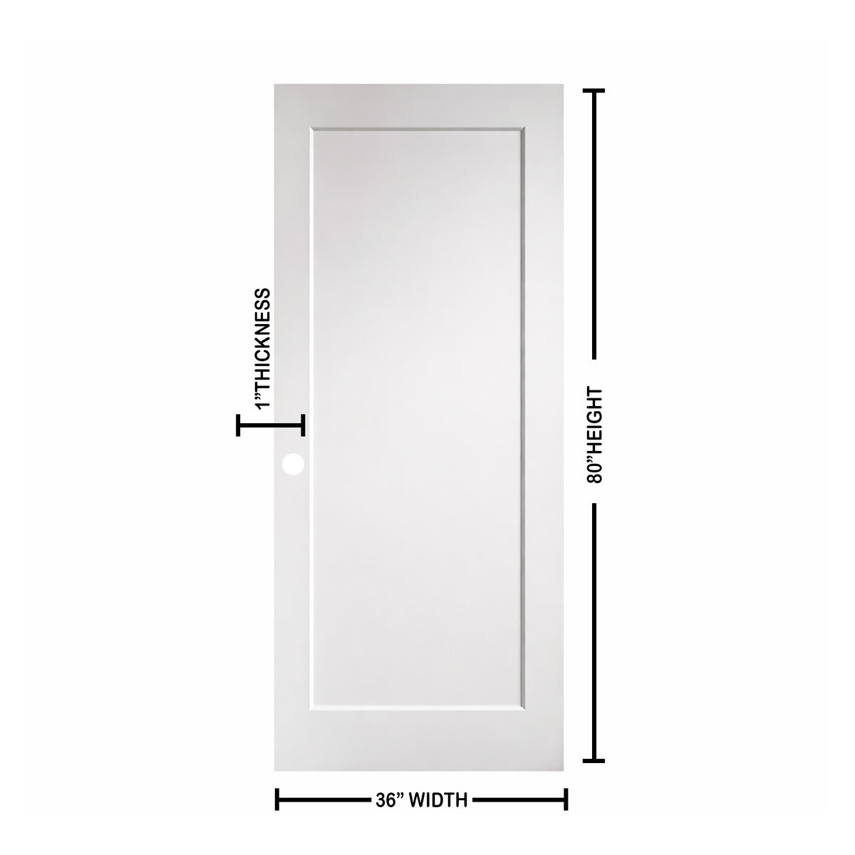 Ivanees 1-Panel Hollow Core Molded Shaker Door Slab - Madison 80 Inch Height