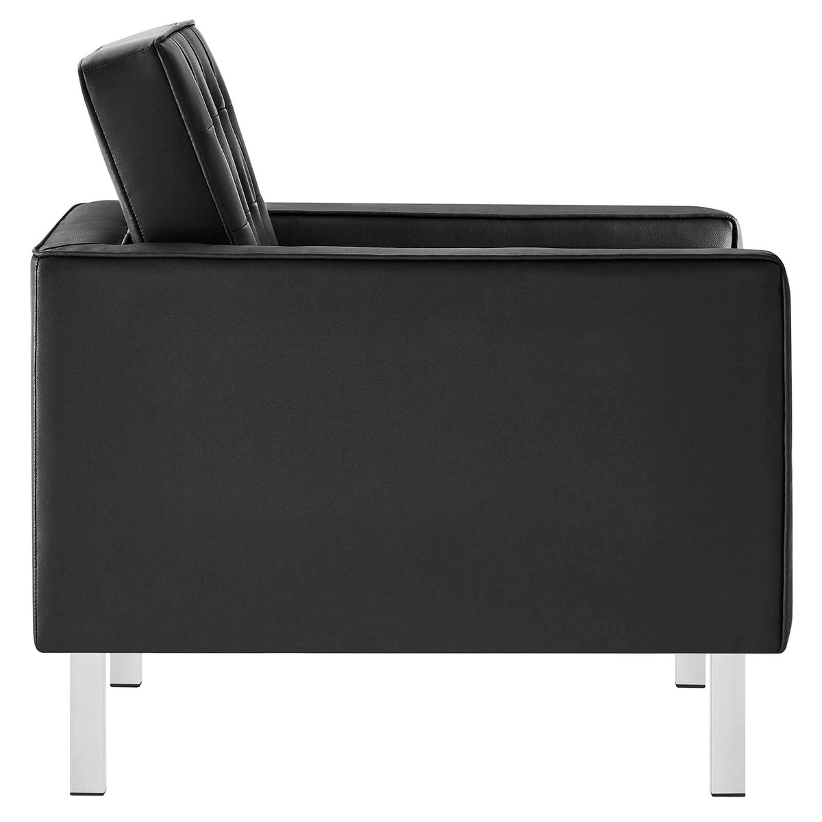 Loft Tufted Vegan Leather Armchairs - Set of 2