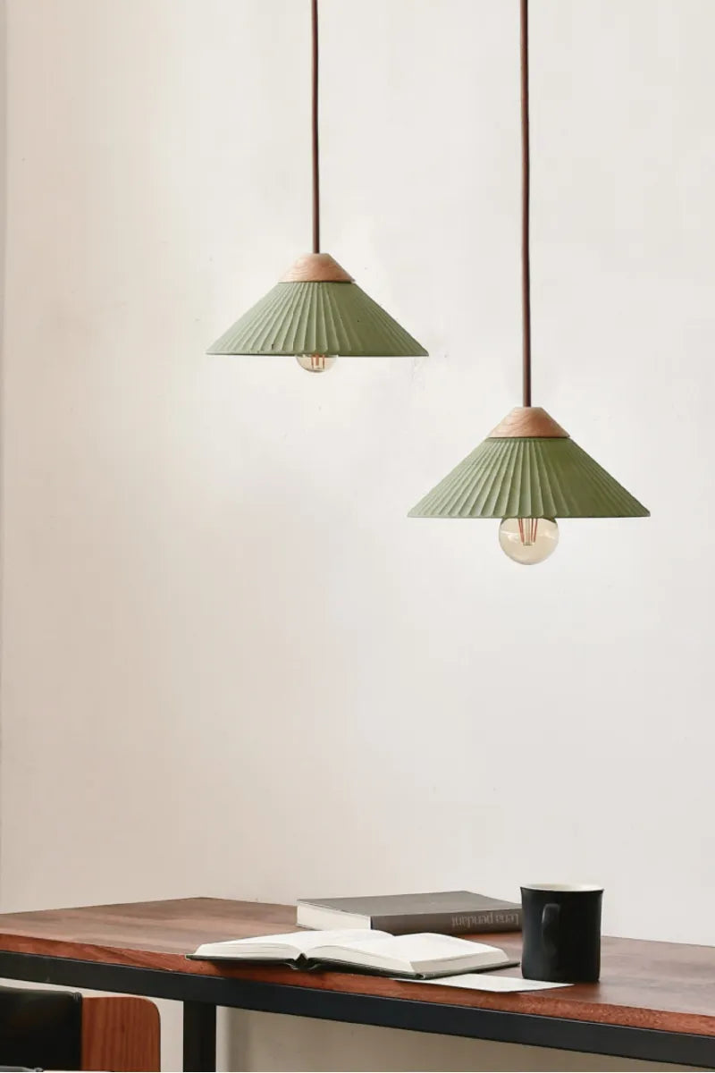 Summit Mountain Olive Green Pendant Light, Max 20W, E26 Base, Damp Rated