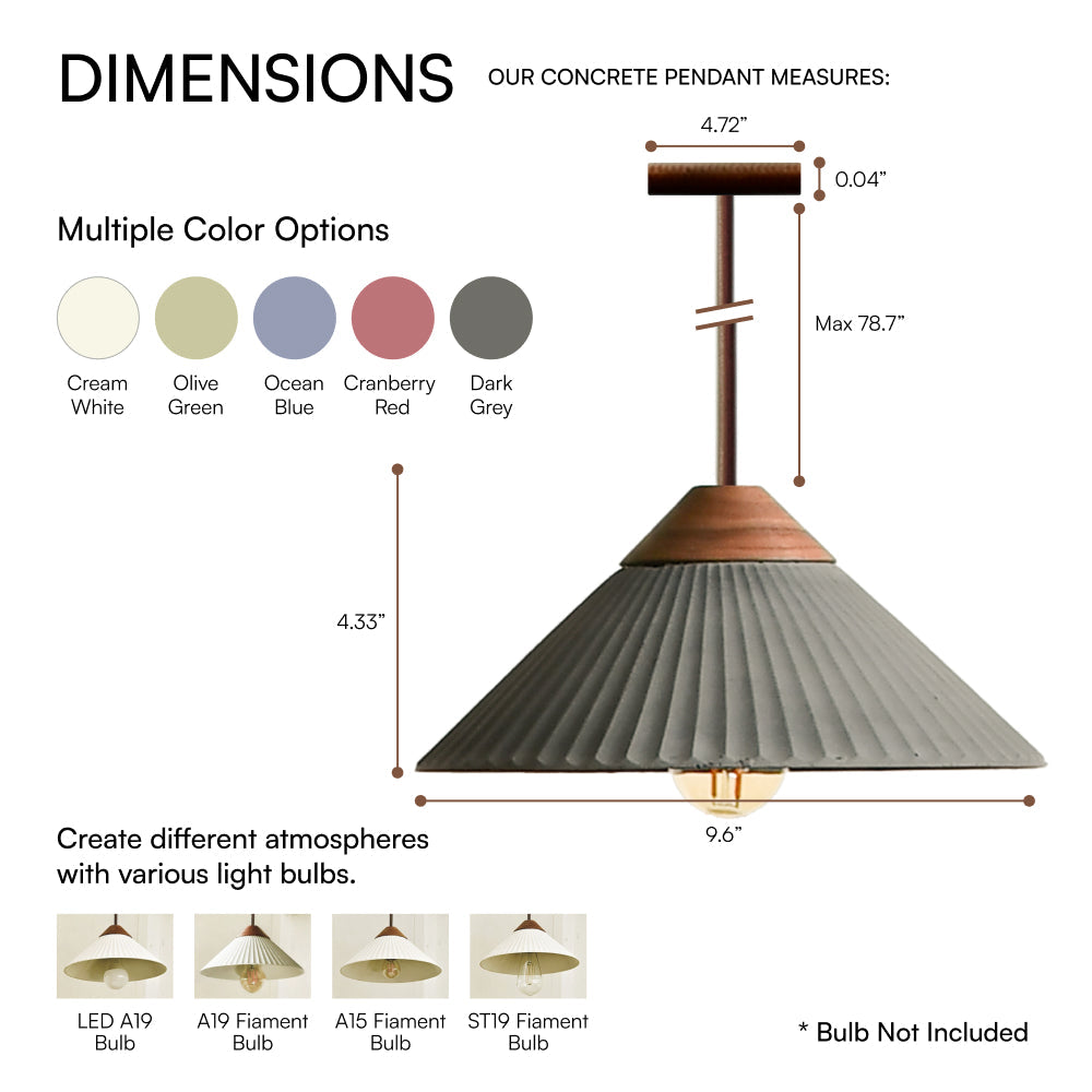Summit Mountain Dark Grey Pendant Light, Max 20W, E26 Base, Damp Rated