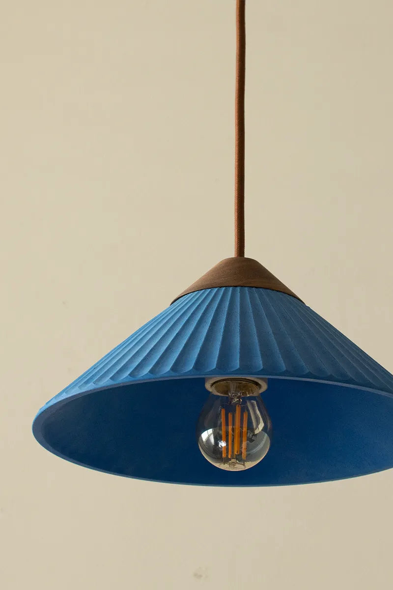 Summit Mountain Ocean Blue Pendant Light, Max 20W, E26 Base, Damp Rated