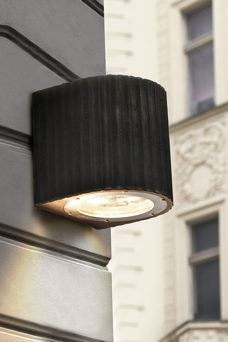 Corinthian Dark Grey Wall Light, Max 20W, E26 Base, Wet Rated