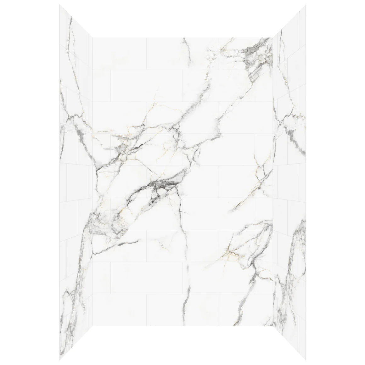 60"x36"X96" JETCOAT FLEX Bianco Marble Shower Wall System
