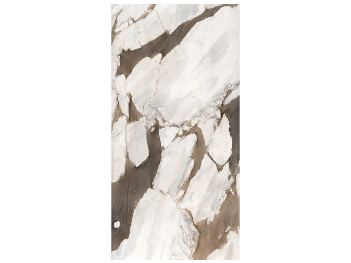 63 x 126 in Gemma Bronze Block 45 Bookmatch Cut Honed Rectified Sintered Slab 6 mm