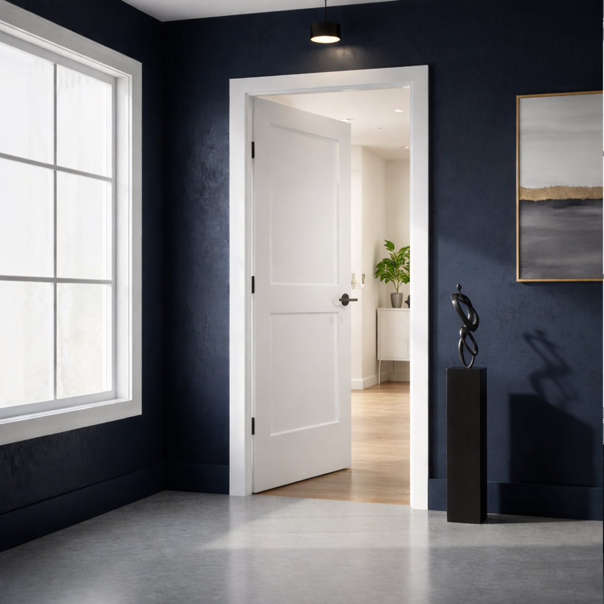 Ivanees 2-Panel Hollow Core Molded Shaker Door Slab 80 Inch Height