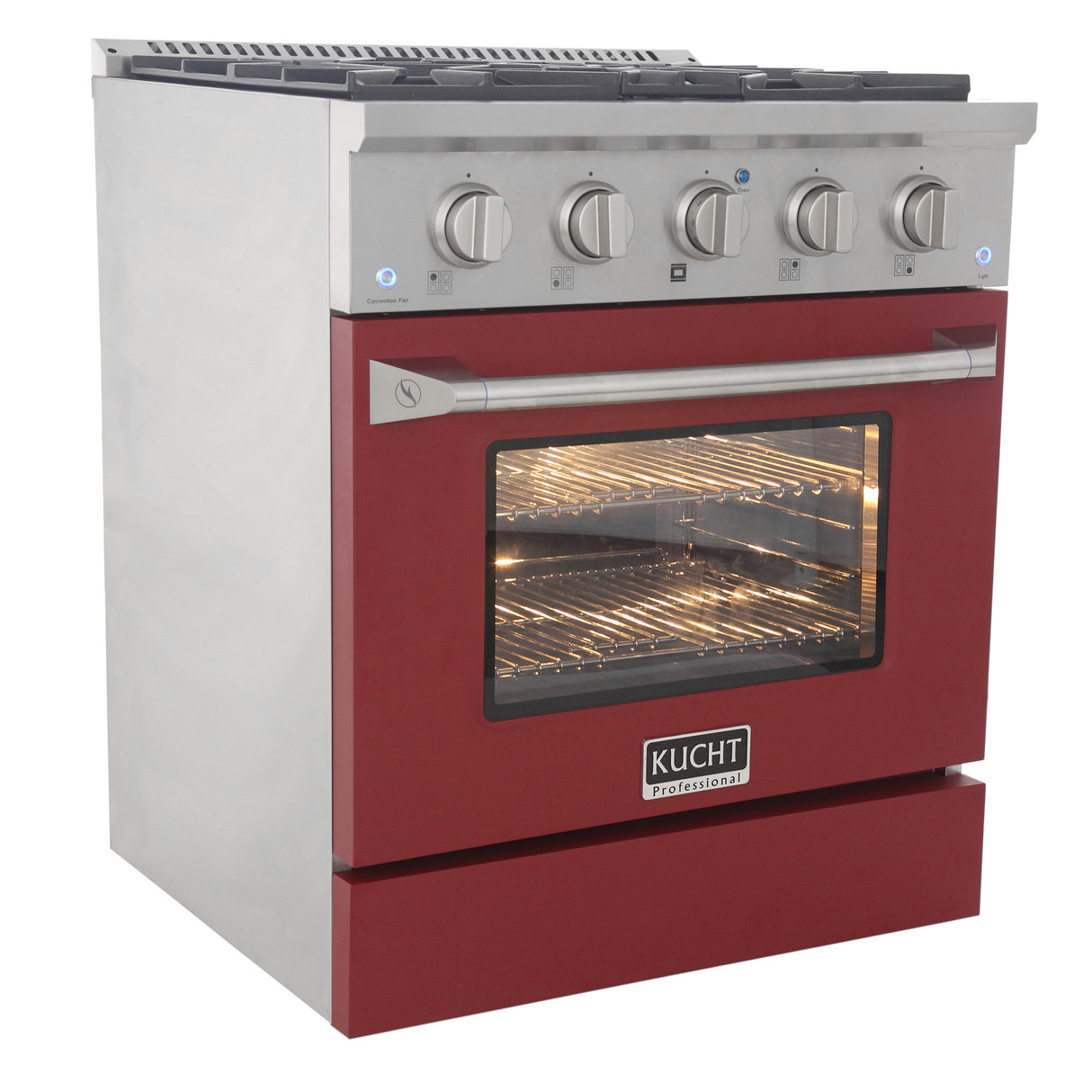 KUCHT Professional 30 in. 4.2 cu. ft. Propane Gas Range with Sealed Burners and Convection Oven in Stainless Steel