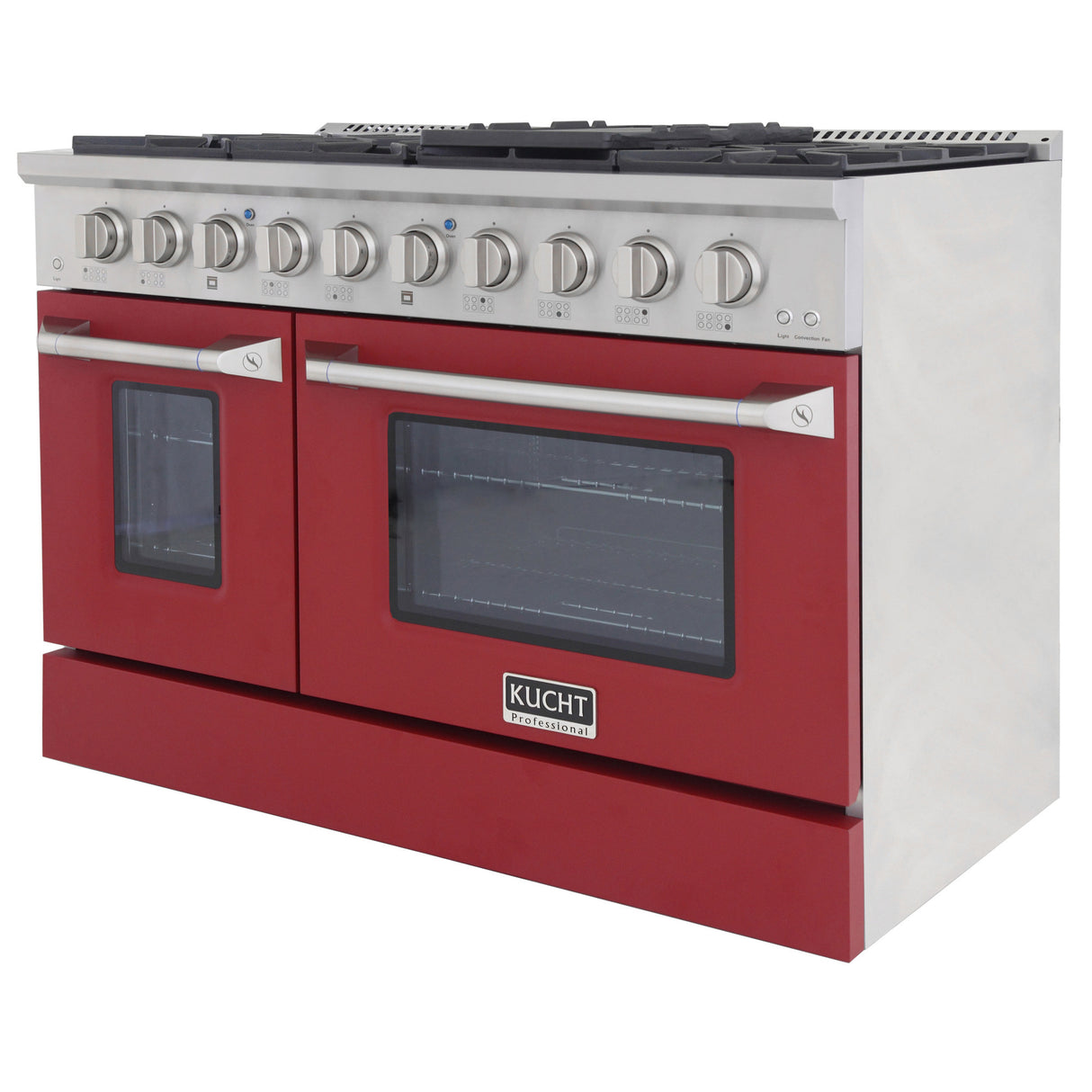 KUCHT Professional 48 in. 6.7 cu. ft. Propane Gas Range with Sealed Burners, Griddle/Grill and Two Ovens - One Convection - in Stainless Steel