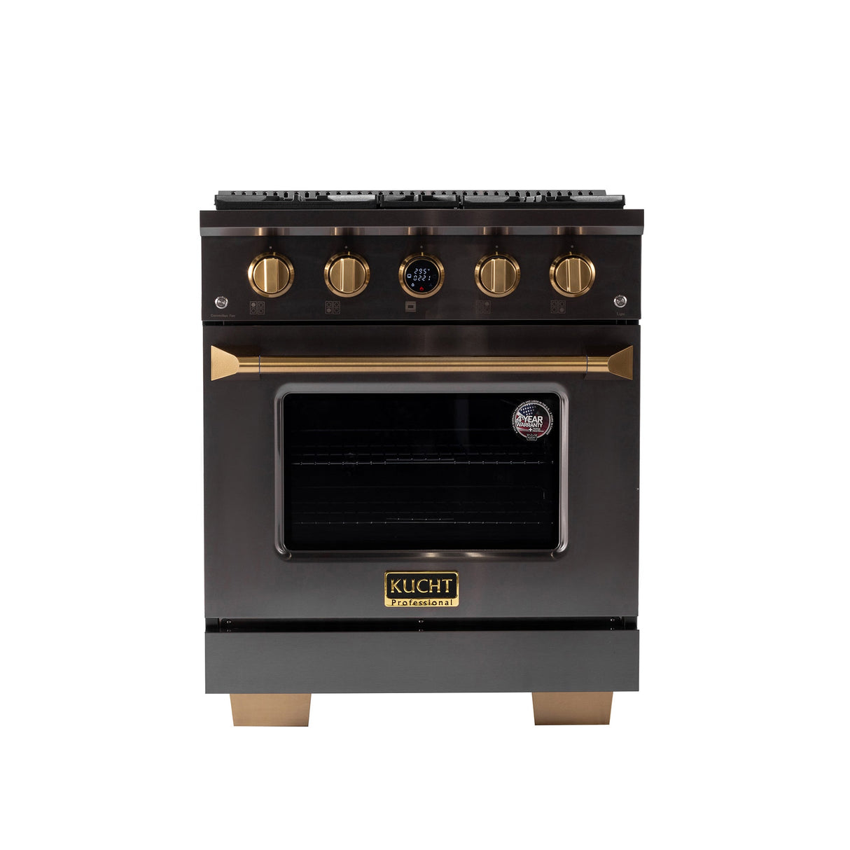 30 in. 4.2 cu. ft. 4 Burners Dual Fuel Range for Natural Gas in Stainless Steel with Kucht Horus Thermostat
