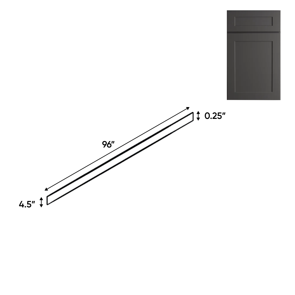 Liberty Shaker Grey - 96 Inch Toe Kick Accessories - 96" Width x 4.5" Height x 0.25" Depth