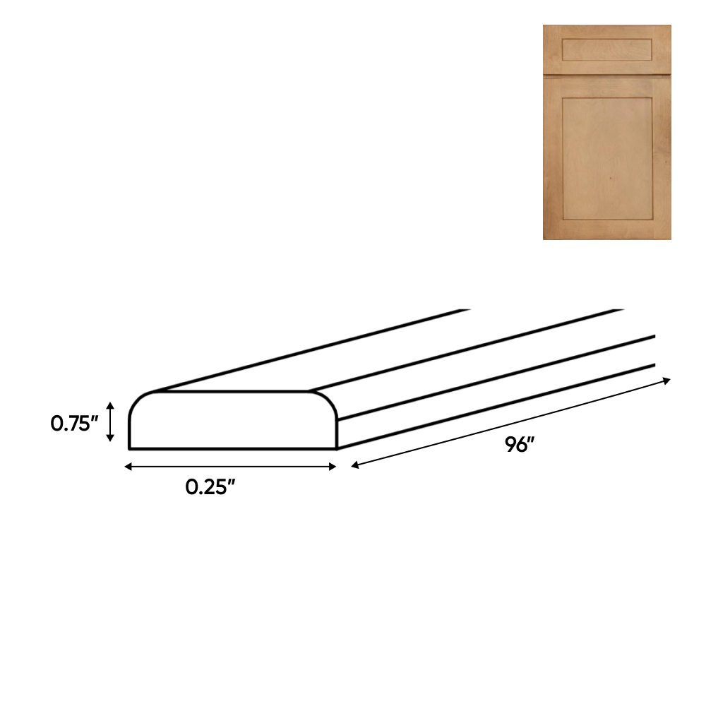 Liberty Shaker Karamel - Batten Molding - 0.25 Inch Trims Accessories - .25" Width x .75" Height x 96" Depth