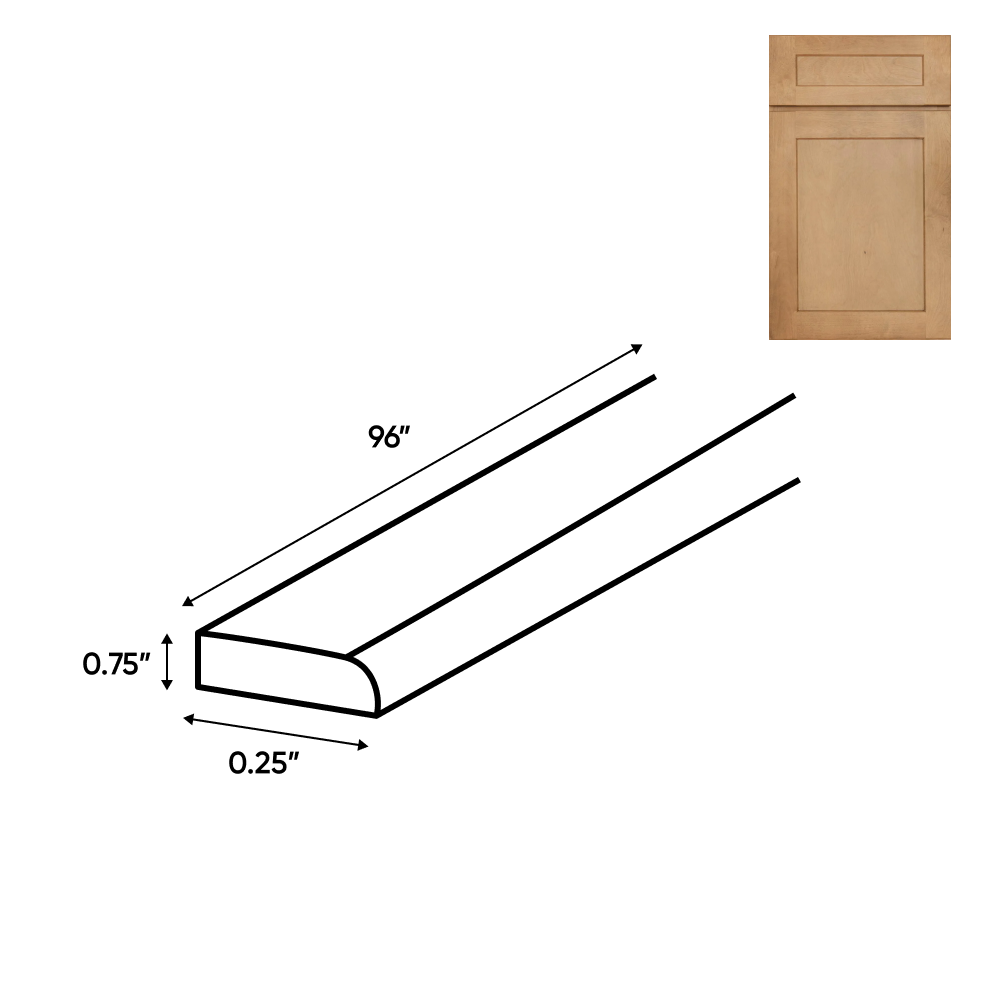 Liberty Shaker Karamel - Scribe Molding - 0.25 Inch Trims Accessories - .25" Width x .75" Height x 96" Depth