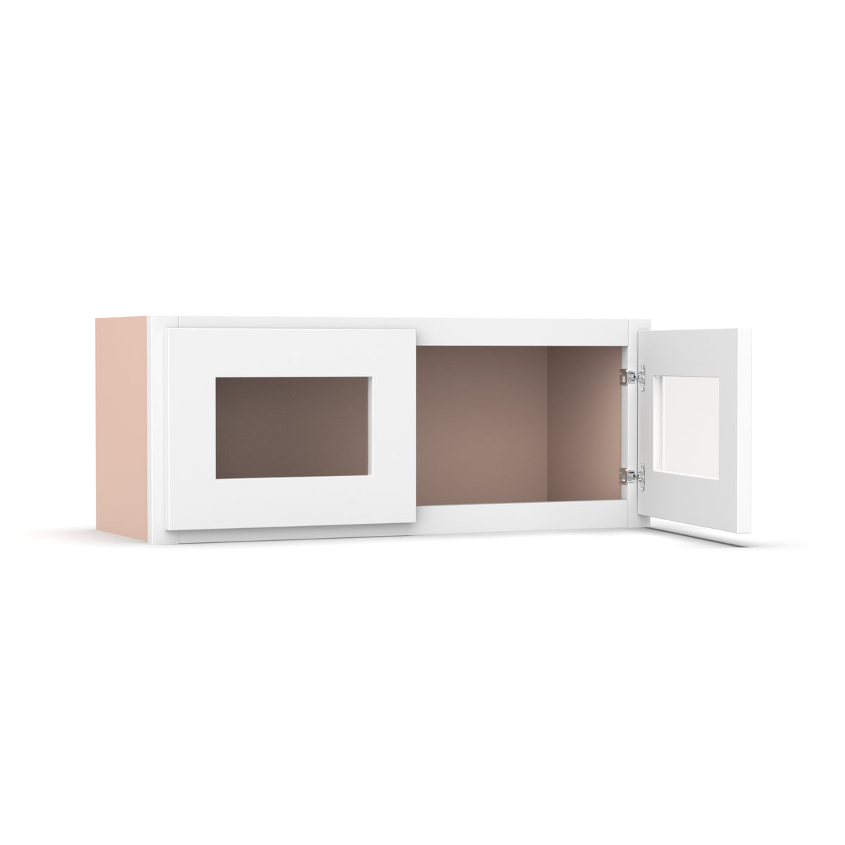 Liberty Shaker White - 30 Inch Double Glass Door Wall Cabinet - 30" Width x 12" Height x 12" Depth