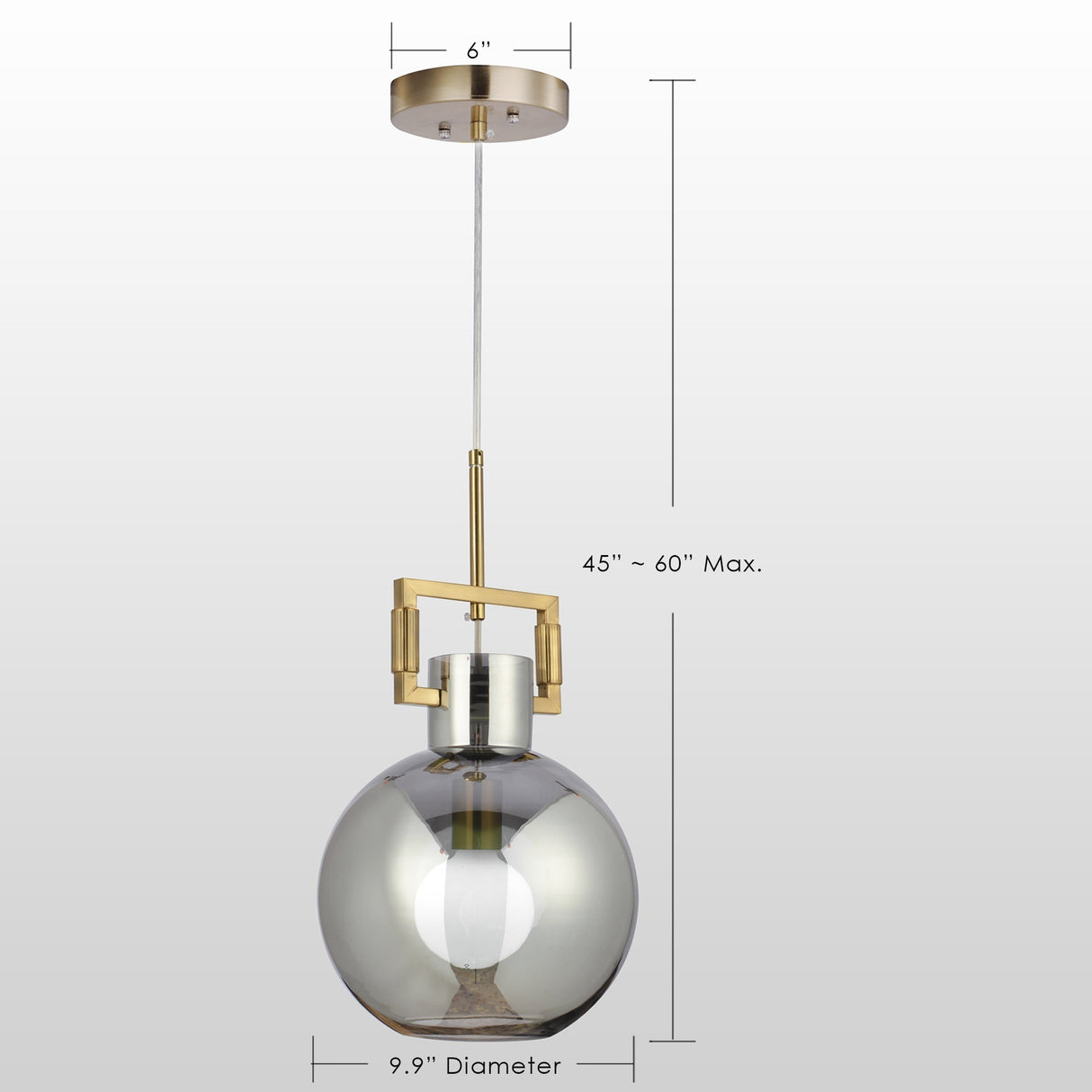 Tula Sphere Glass Indoor & Outdoor Pendant Light-Clear