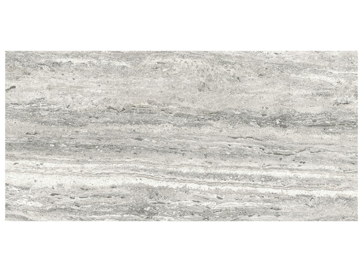 12 x 24 in Majesto Travertino Titanium Grained Rectified Colorsync Porcelain Tile
