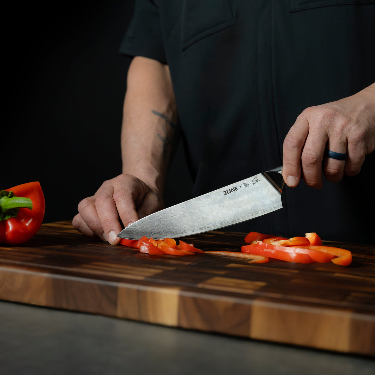 ZLINE Mark Estee 8 in. Professional Japanese Damascus Steel Chef Knife (KCKT-ME-JD)