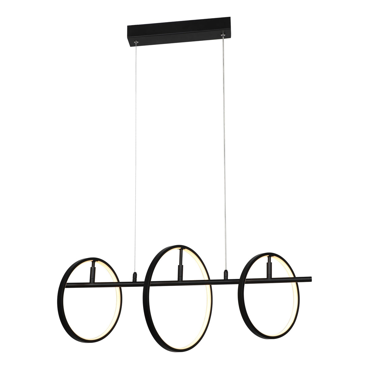 Lucca Circular 3-Light Adjustable Direction Led Pendant Light - Matte Black