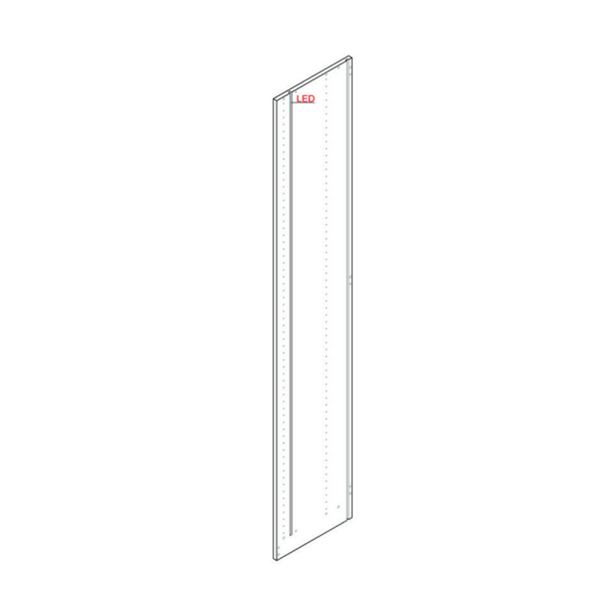 Kansas Oak Closets - 15" Side Panel w/ LED - 15" Width x 84" Height x 15.625" Depth