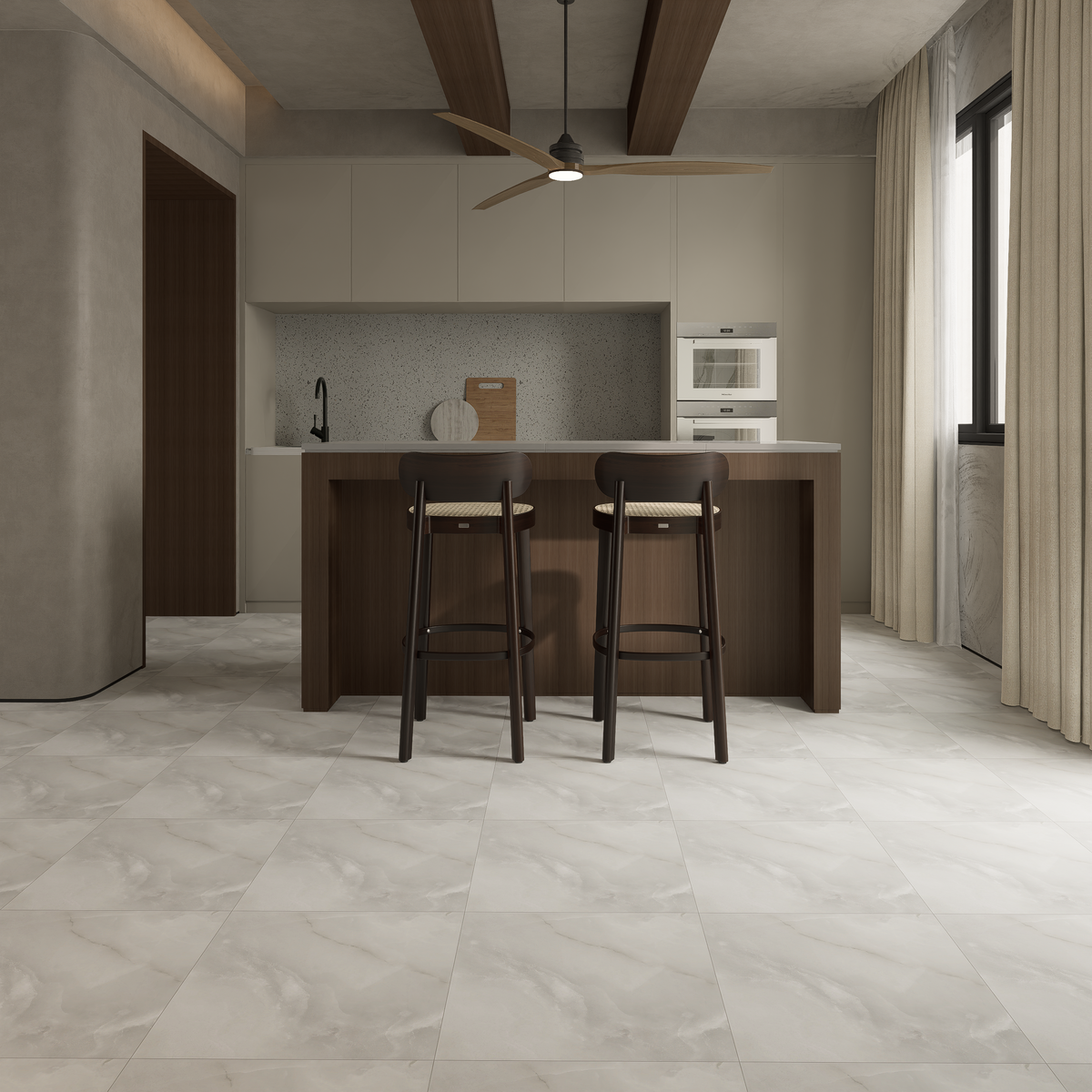 13 x 13 in Lumino Onyx Matte Pressed Glazed Porcelain Tile