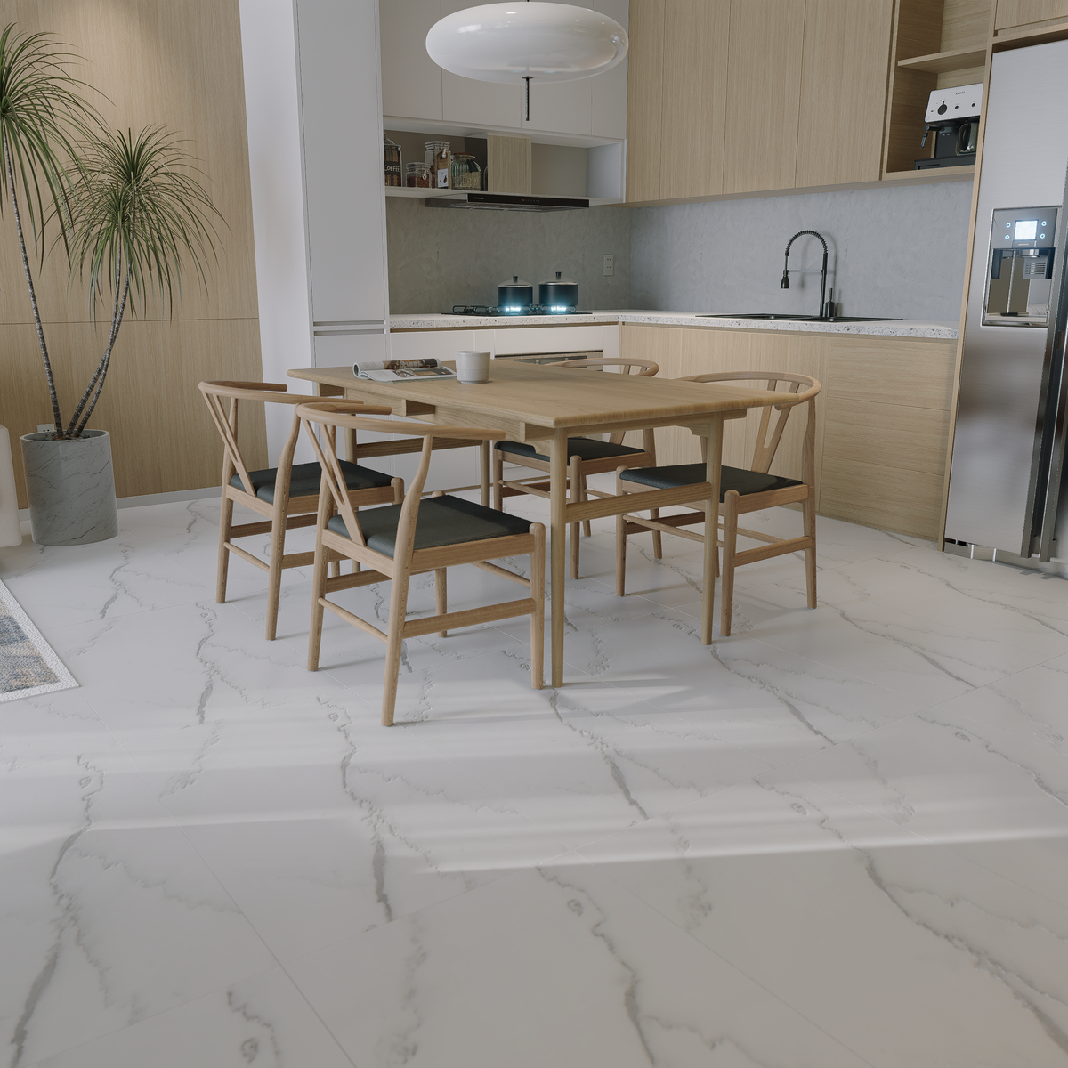 12 x 24 in Lumino Carbon Heritage Texture Pressed Glazed Porcelain Tile