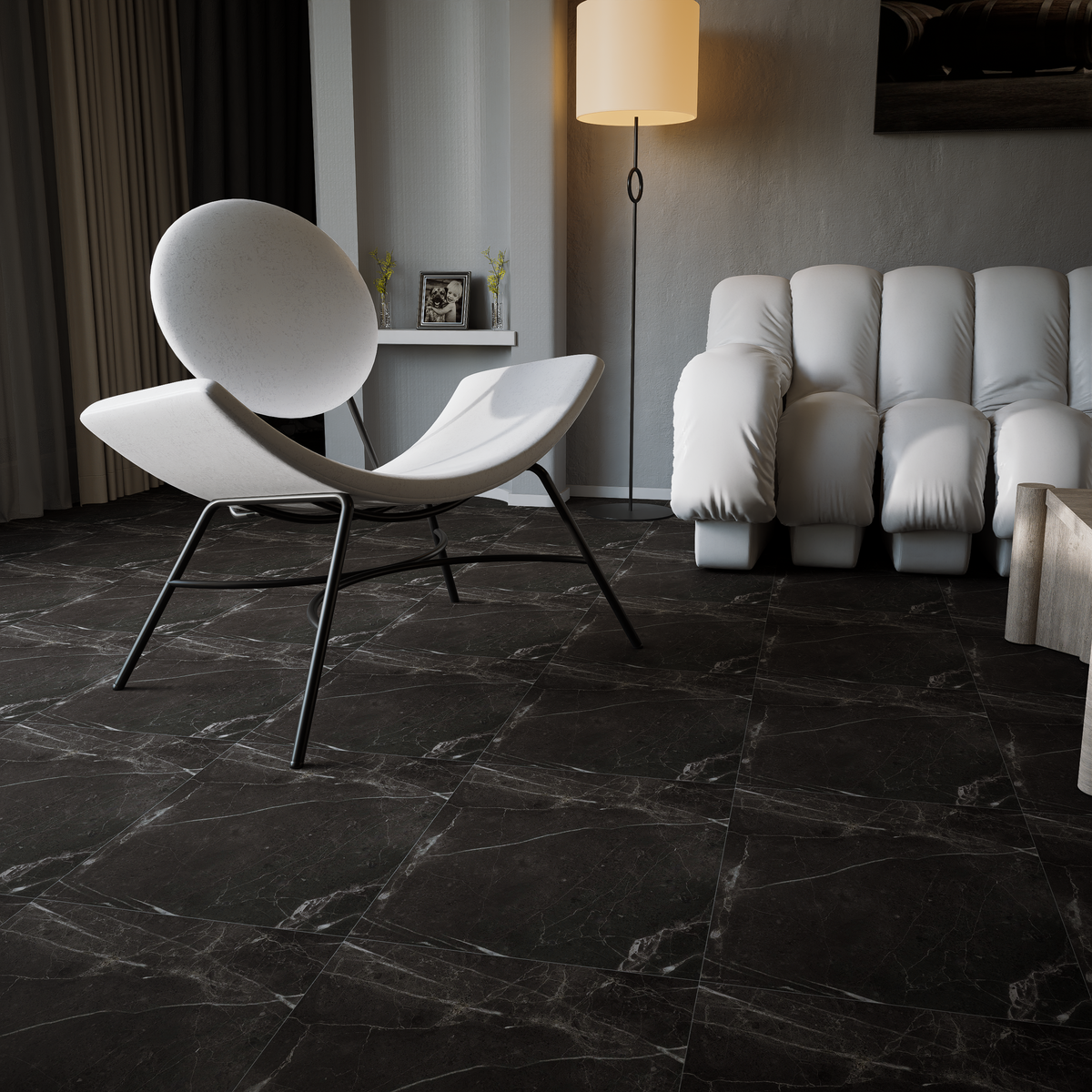 20 x 20 in Lumino Carbon Matte Pressed Glazed Porcelain Tile
