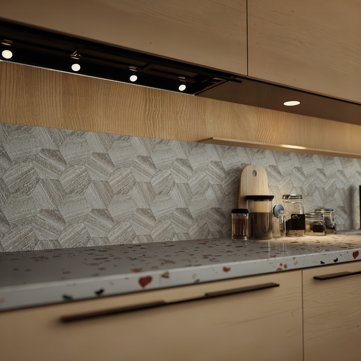 6 in. Travertino Instrata La Marca Hexagon Honed Glazed Porcelain Mosaic Tile