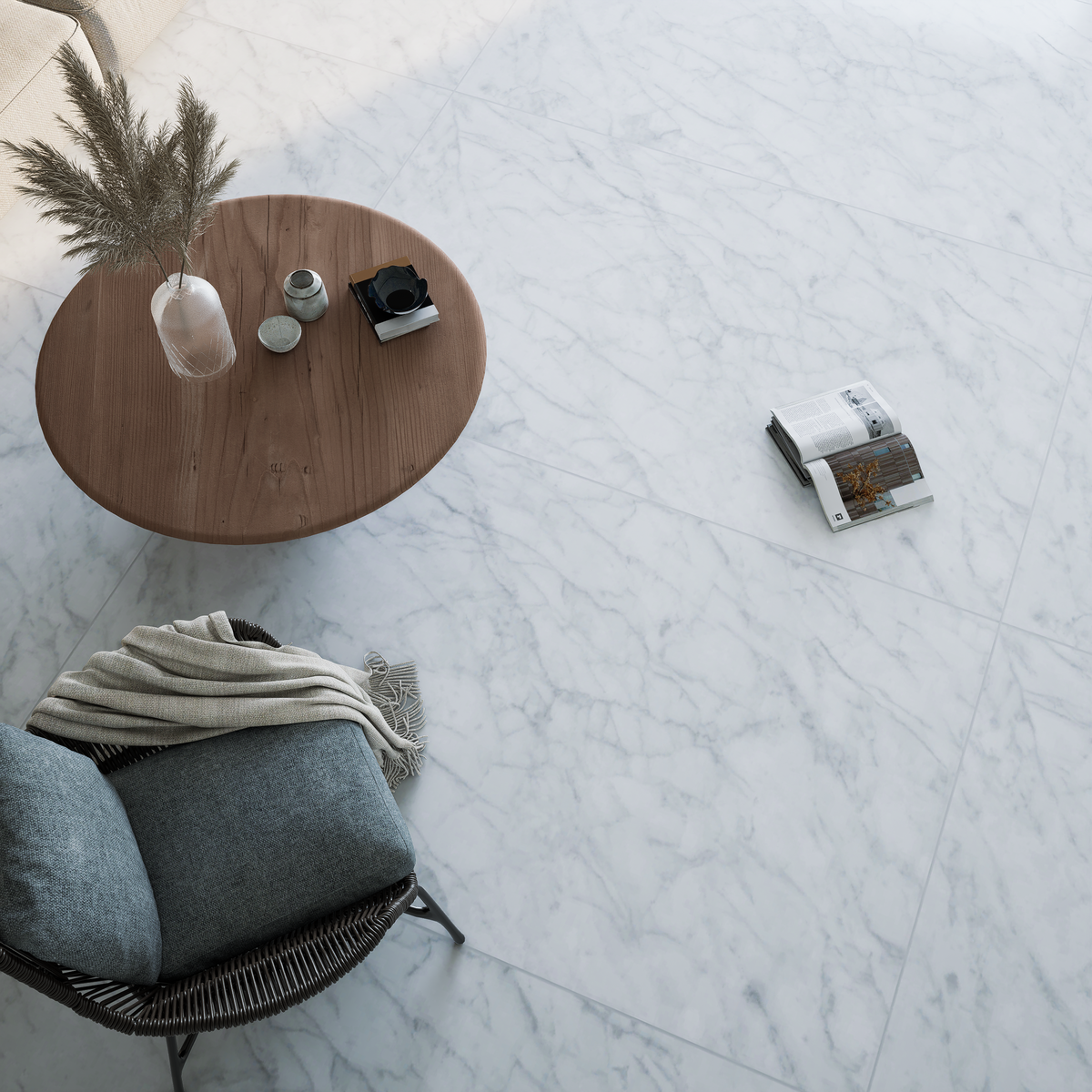 24 X 48 In Plata Carrara Abisso Matte Rectified Glazed Porcelain