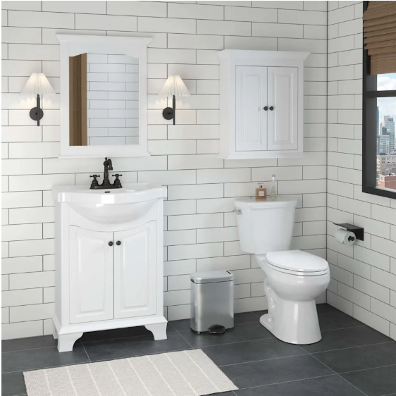 Corsicana 24" Free Standing Vanity Set with Cabinet and Vitreous China Vanity Top