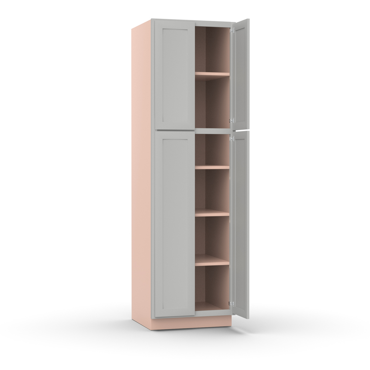 Liberty Shaker Ashen - 30 Inch Double Door Pantry Tall Cabinet - 30" Width x 84" Height x 24" Depth