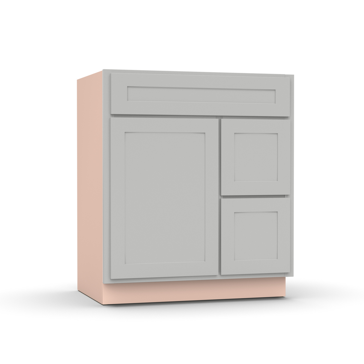 Liberty Shaker Ashen - 30 Inch Vanity Sink Drawer Base Cabinet - 30" Width x 34.5" Height x 21" Depth