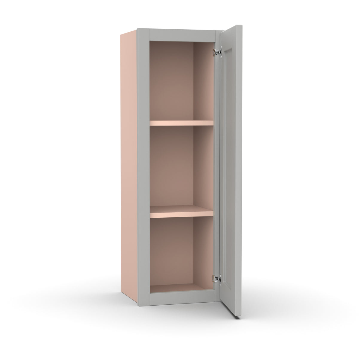 Liberty Shaker Ashen - 12 Inch Height Single Door Wall Cabinet - 12" Width x 36" Height x 12" Depth