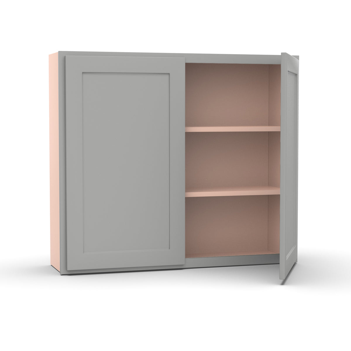 Liberty Shaker Ashen - 42 Inch Height Double Door Wall Cabinet - 42" Width x 36" Height x 12" Depth