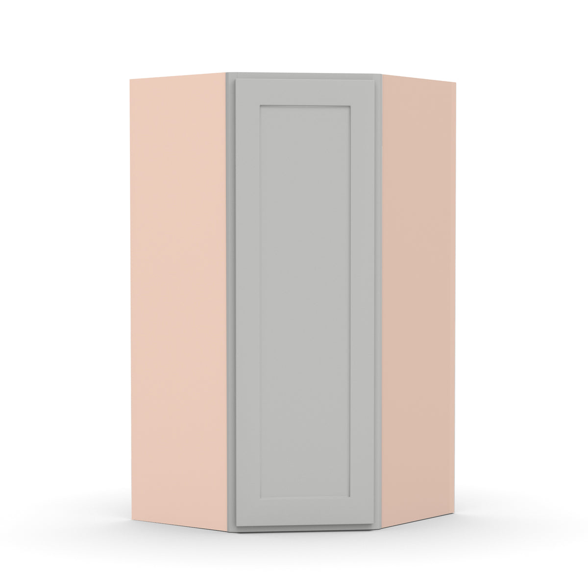 Liberty Shaker Ashen - 27 Inch Diagonal Corner Wall Cabinet - 27" Width x 36" Height x 15" Depth