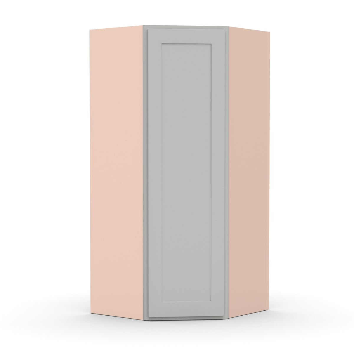 Liberty Shaker Ashen - 27 Inch Diagonal Corner Wall Cabinet - 27" Width x 42" Height x 15" Depth
