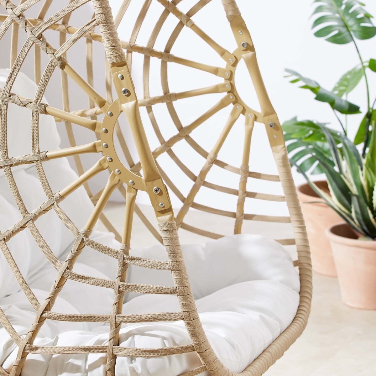 Amalie Wicker Rattan Outdoor Patio Rattan Swing Chair without Stand - BUILDMYPLACE
