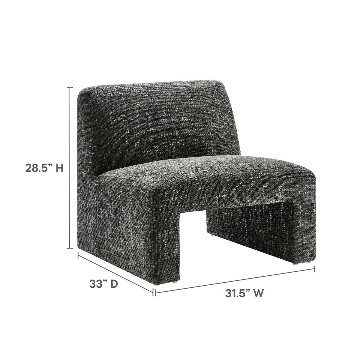 Amita Chenille Upholstered Accent Chair - BUILDMYPLACE