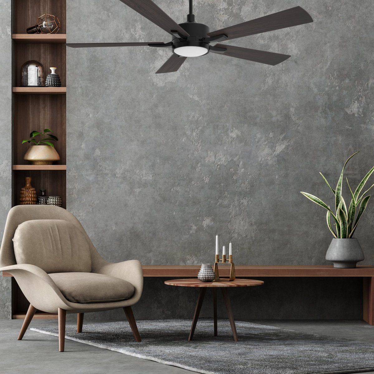 APPLETON 56 inch 5 - Blade Smart Ceiling Fan with Remote & LED Light - LEDMyPlace