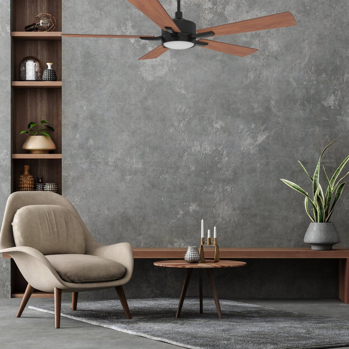 APPLETON 56 inch 5 - Blade Smart Ceiling Fan with Remote & LED Light - LEDMyPlace