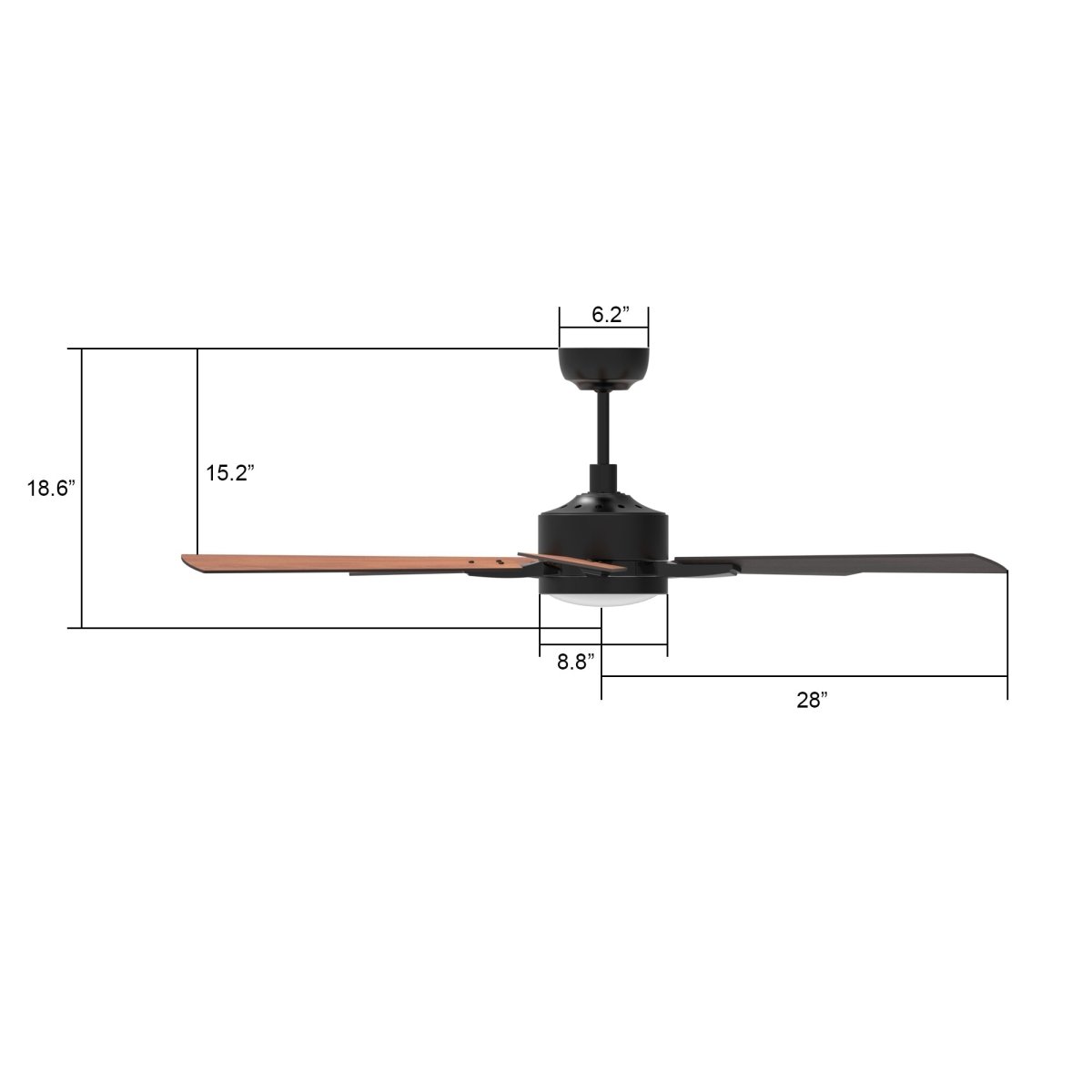 APPLETON 56 inch 5 - Blade Smart Ceiling Fan with Remote & LED Light - LEDMyPlace