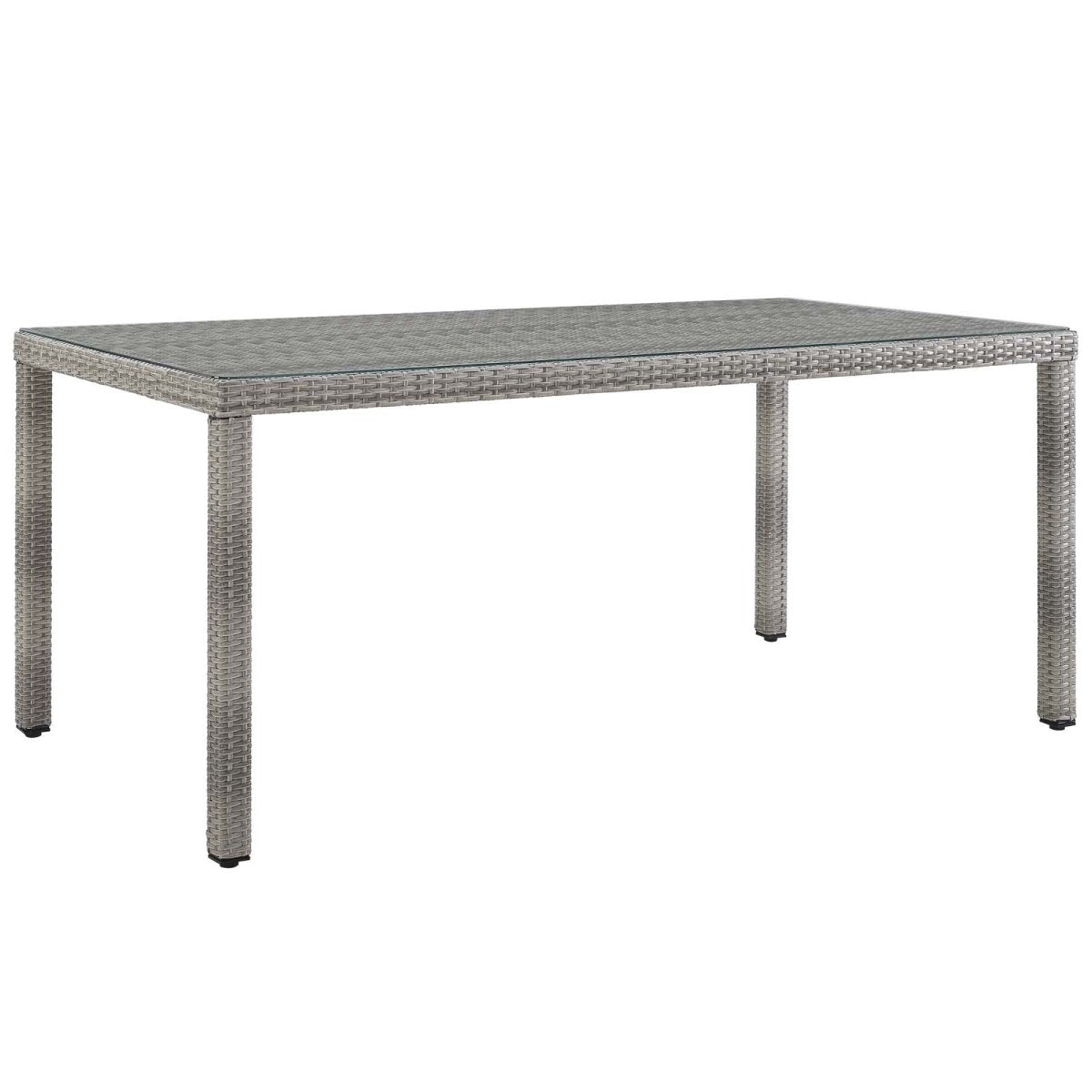 Aura 68 Inch Outdoor Patio Wicker Rattan Dining Table - BUILDMYPLACE