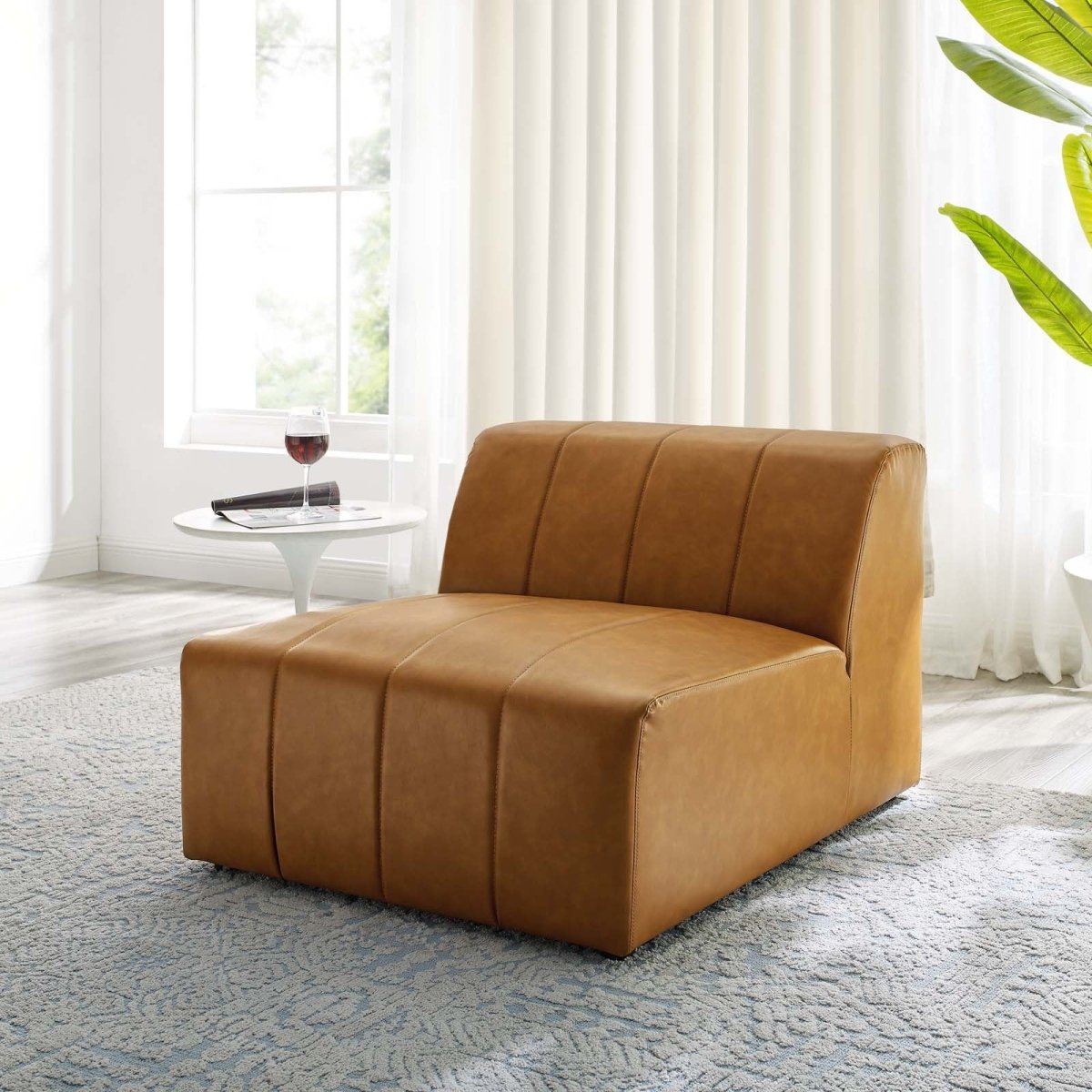 Bartlett Vegan Leather Armless Chair - BUILDMYPLACE