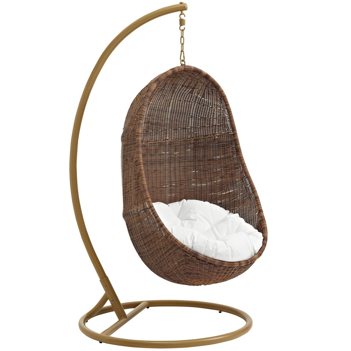 Bean Outdoor Patio Wood Swing Chair With Stand - BUILDMYPLACE