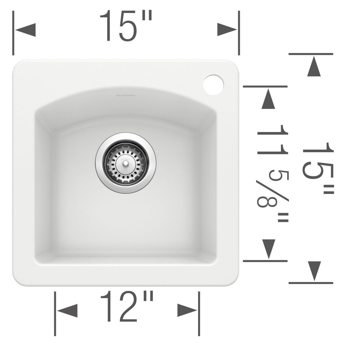 Blanco Diamond Silgranit Drop - In or Undermount Bar Sink, 15" X 15" - BUILDMYPLACE