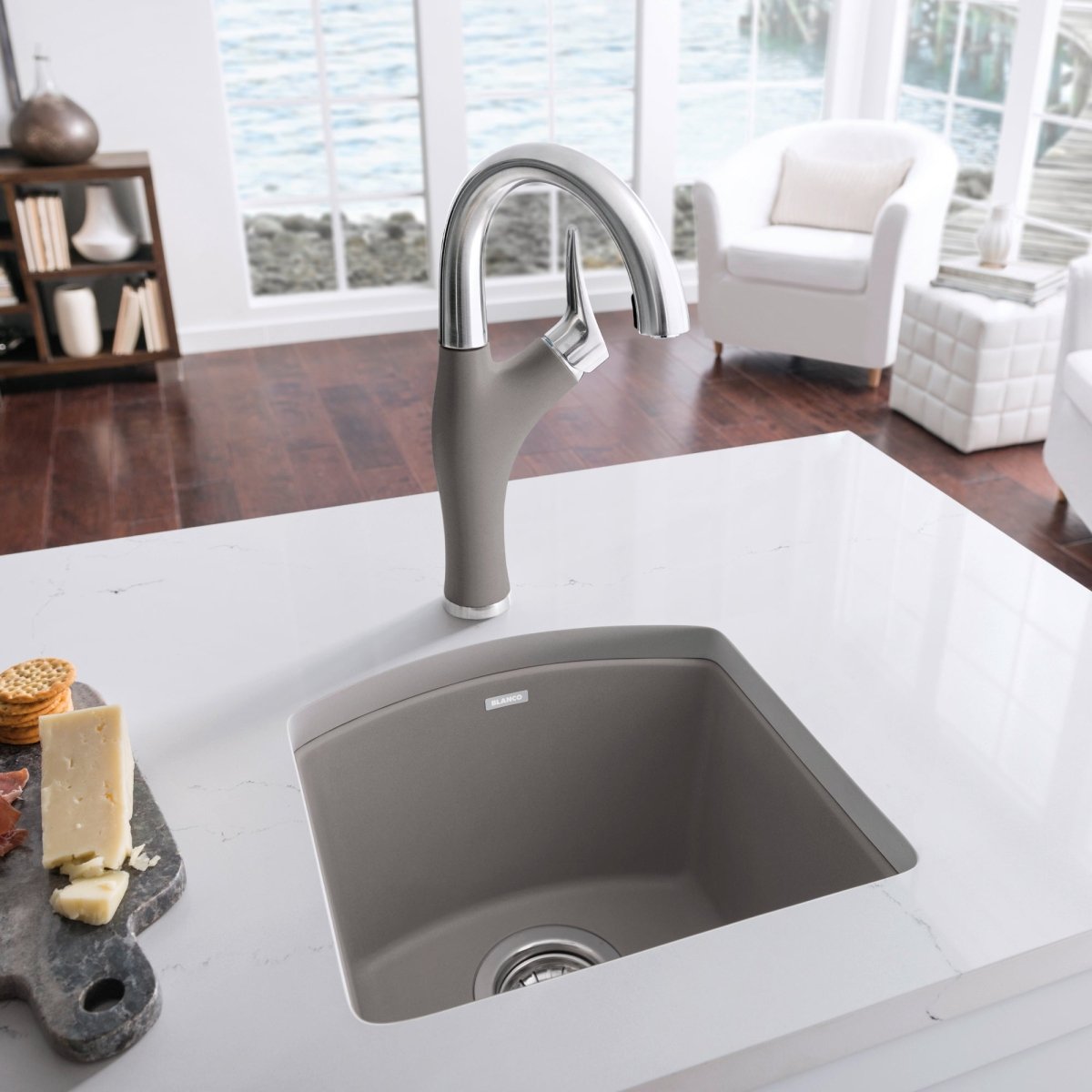 Blanco Diamond Silgranit Drop - In or Undermount Bar Sink, 15" X 15" - BUILDMYPLACE