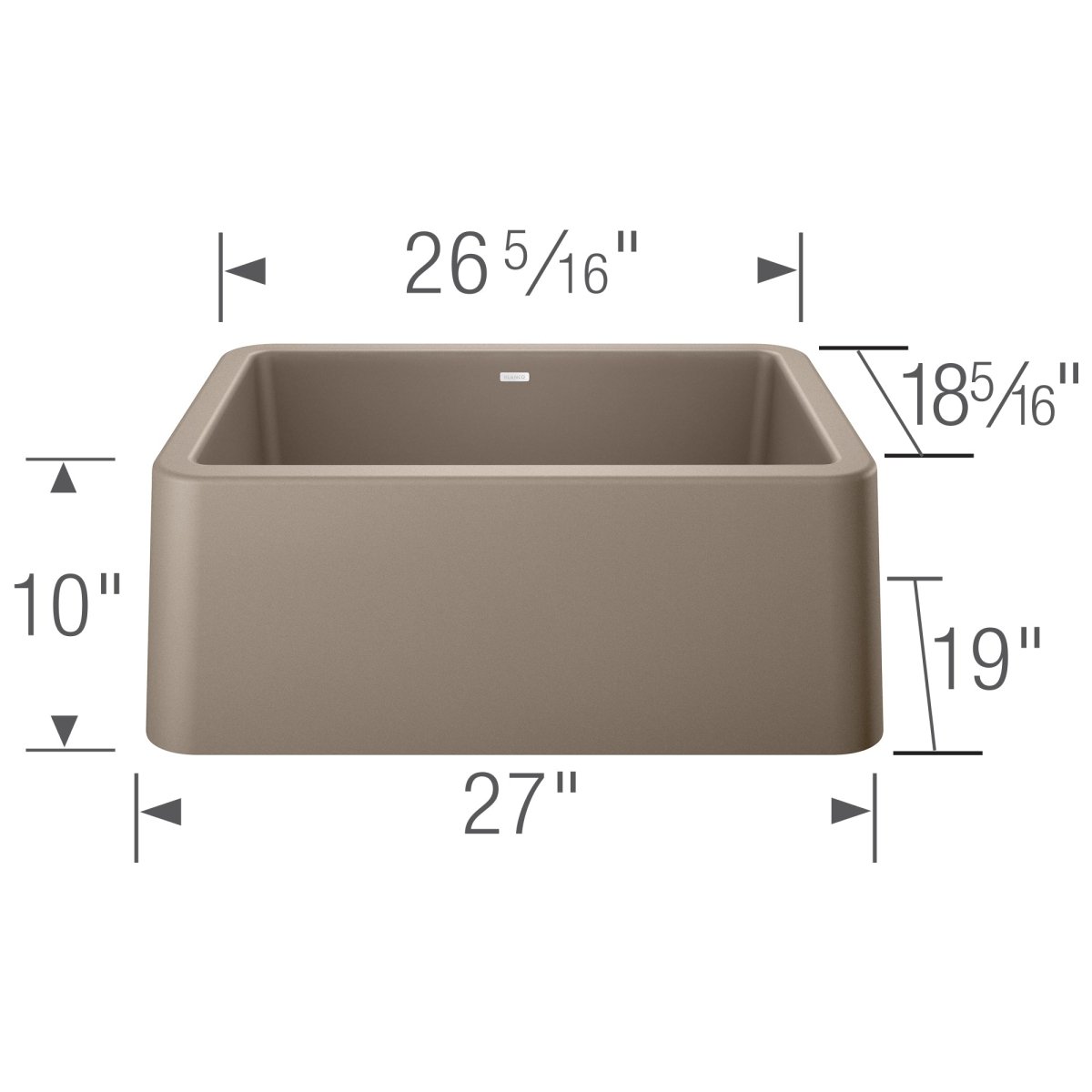 Blanco Ikon 27 inch Apron Single Basin Farmhouse Kitchen Sink - BUILDMYPLACE