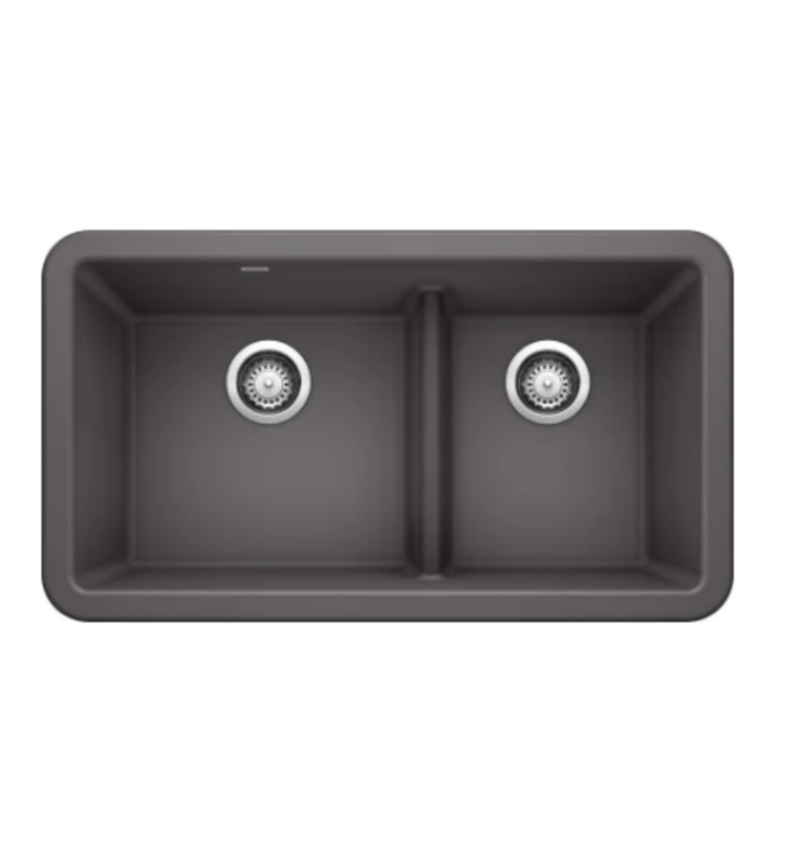 Blanco Ikon 33" Farmhouse Double Basin Silgranit Kitchen Sink - BUILDMYPLACE