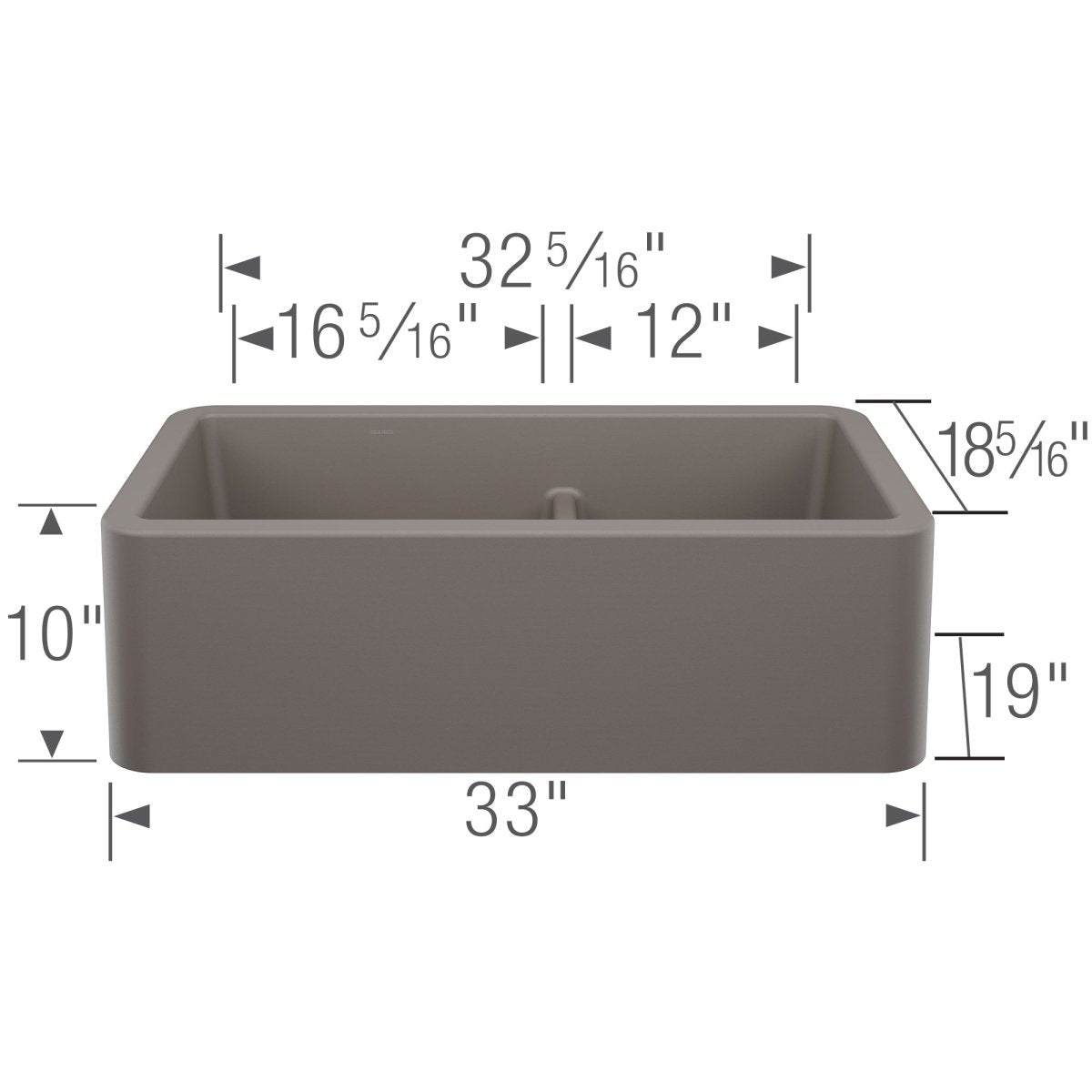 Blanco Ikon 33" Farmhouse Double Basin Silgranit Kitchen Sink - BUILDMYPLACE